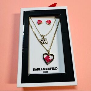 Karl Lagerfeld Paris Layered Necklace & Earring Set - NWT